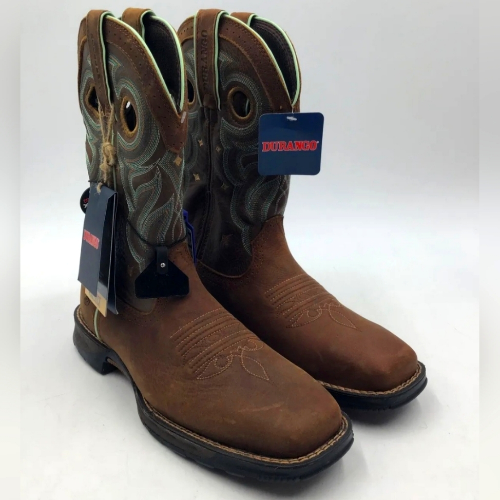 Durango Women's Maverick Brown Leather Mid-Calf Square Toe Western Boots Sz 6m